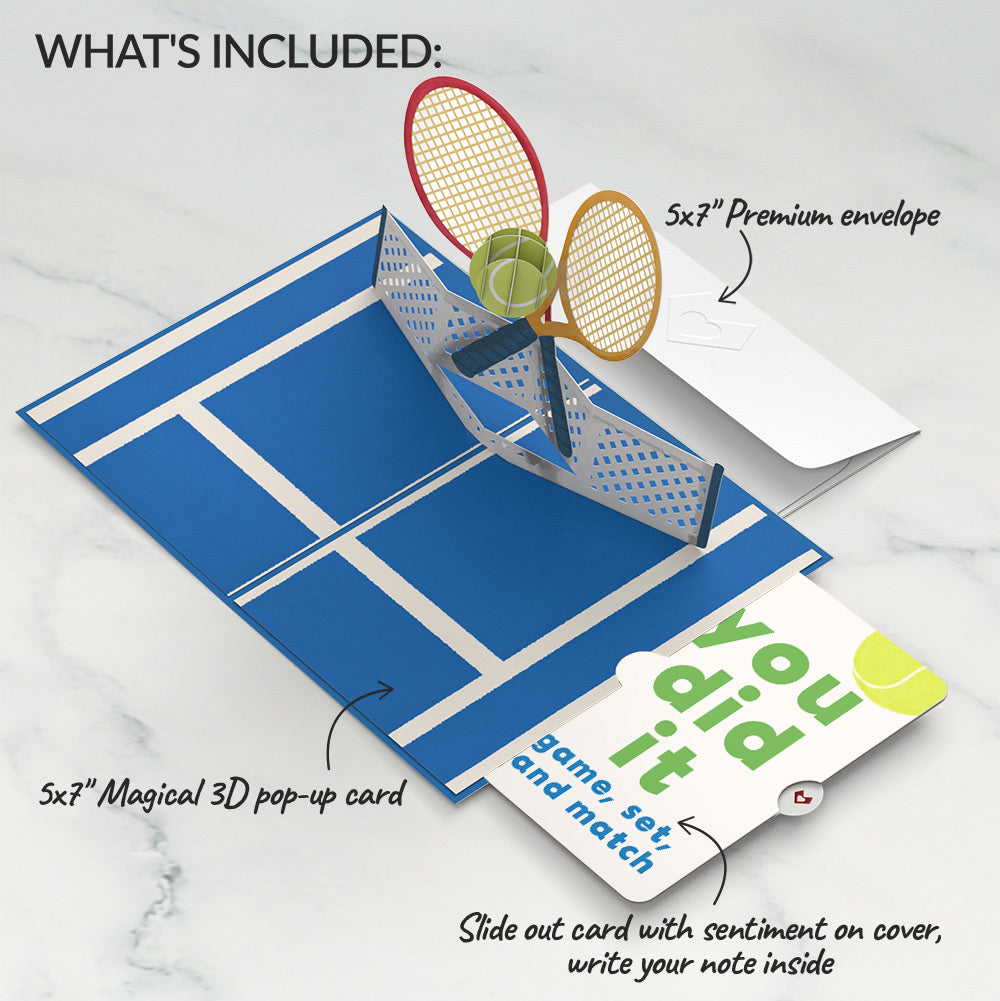 On the Court Tennis Congratulations Pop-Up Card and Sentiment Set