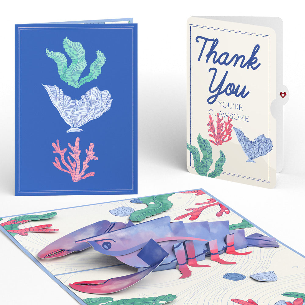 Vibrant Lobster Thank You Pop-Up Card and Sentiment Set