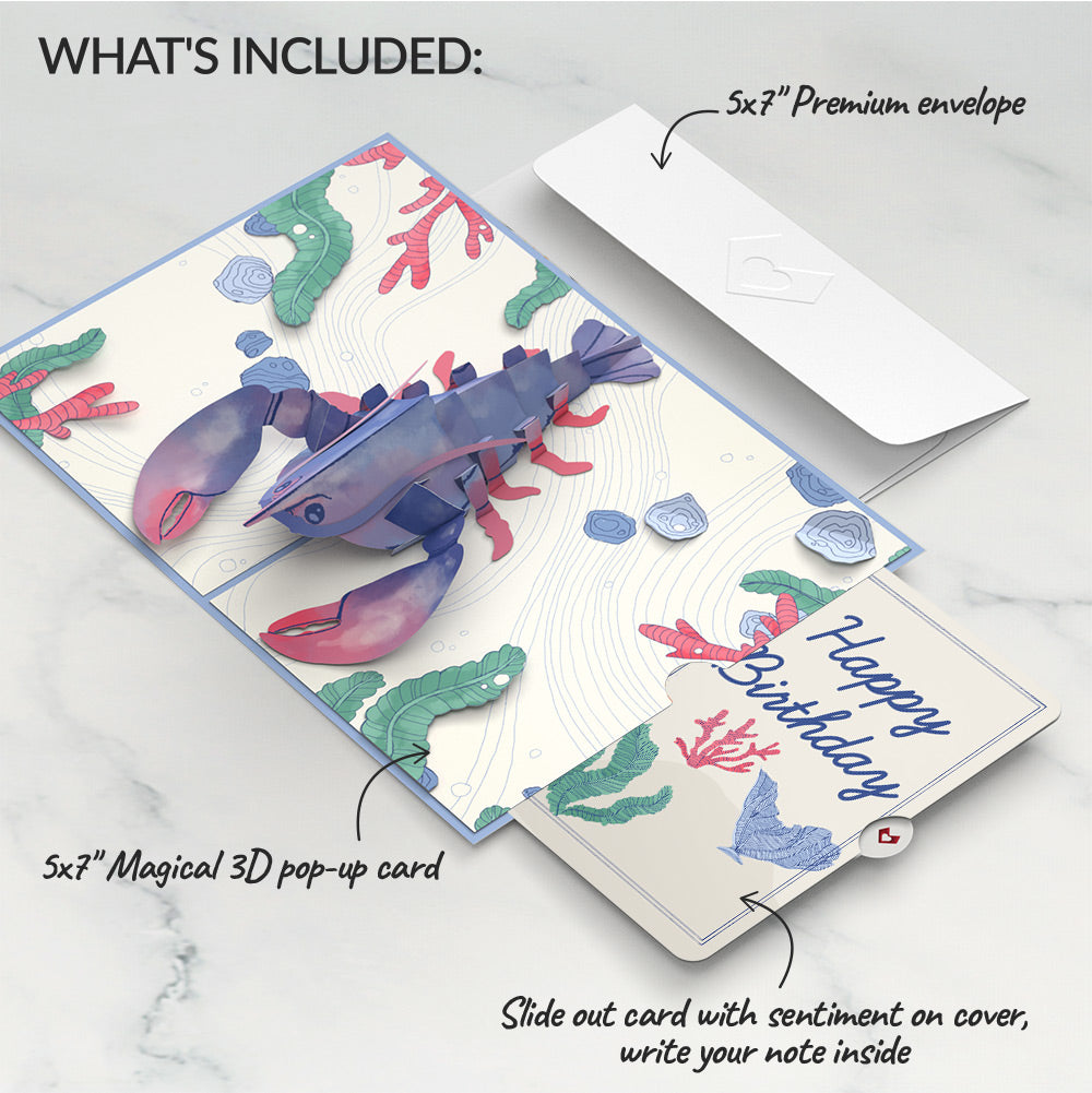 Vibrant Lobster Birthday Pop-Up Card and Sentiment Set