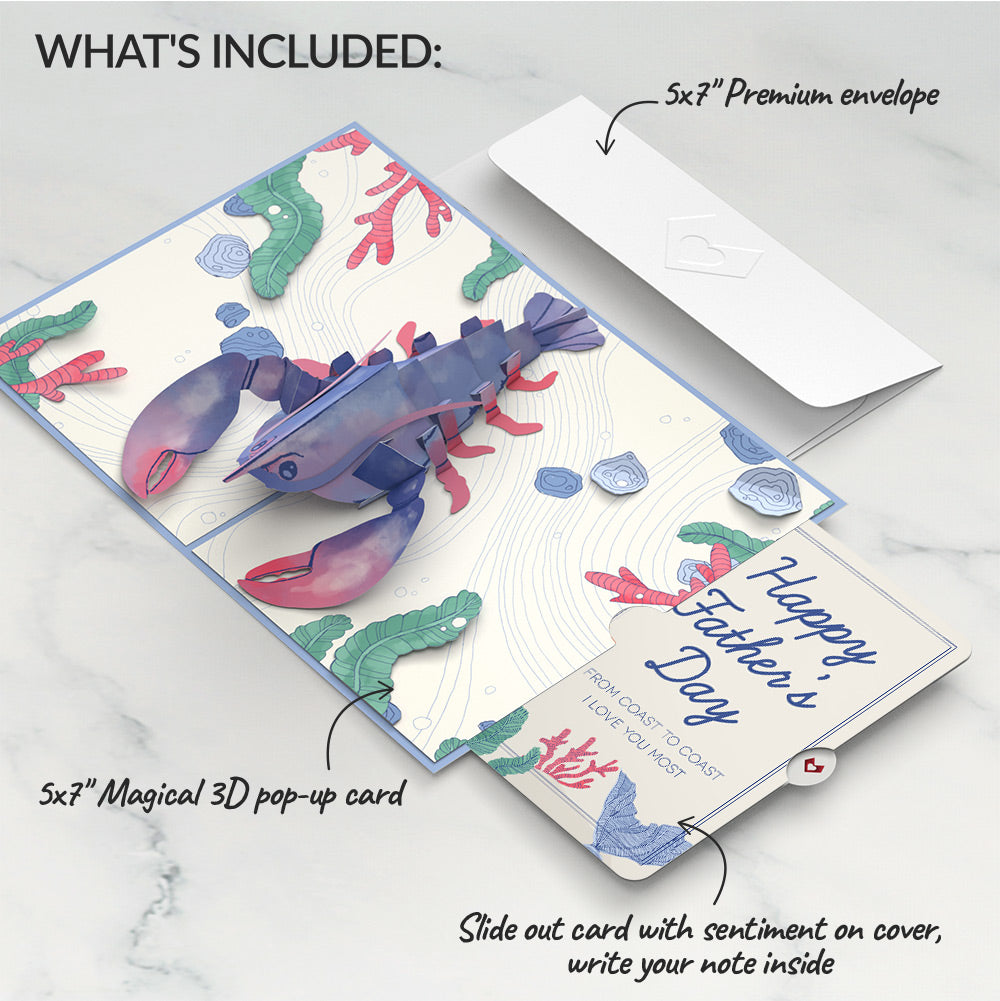 Vibrant Lobster Father’s Day Pop-Up Card and Sentiment Set for Dad
