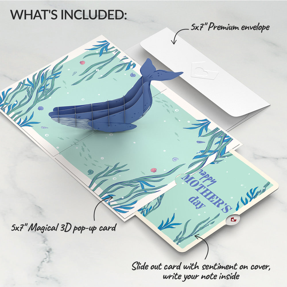 Whale Beneath the Waves Mother’s Day Pop-Up Card and Sentiment Set for Mom