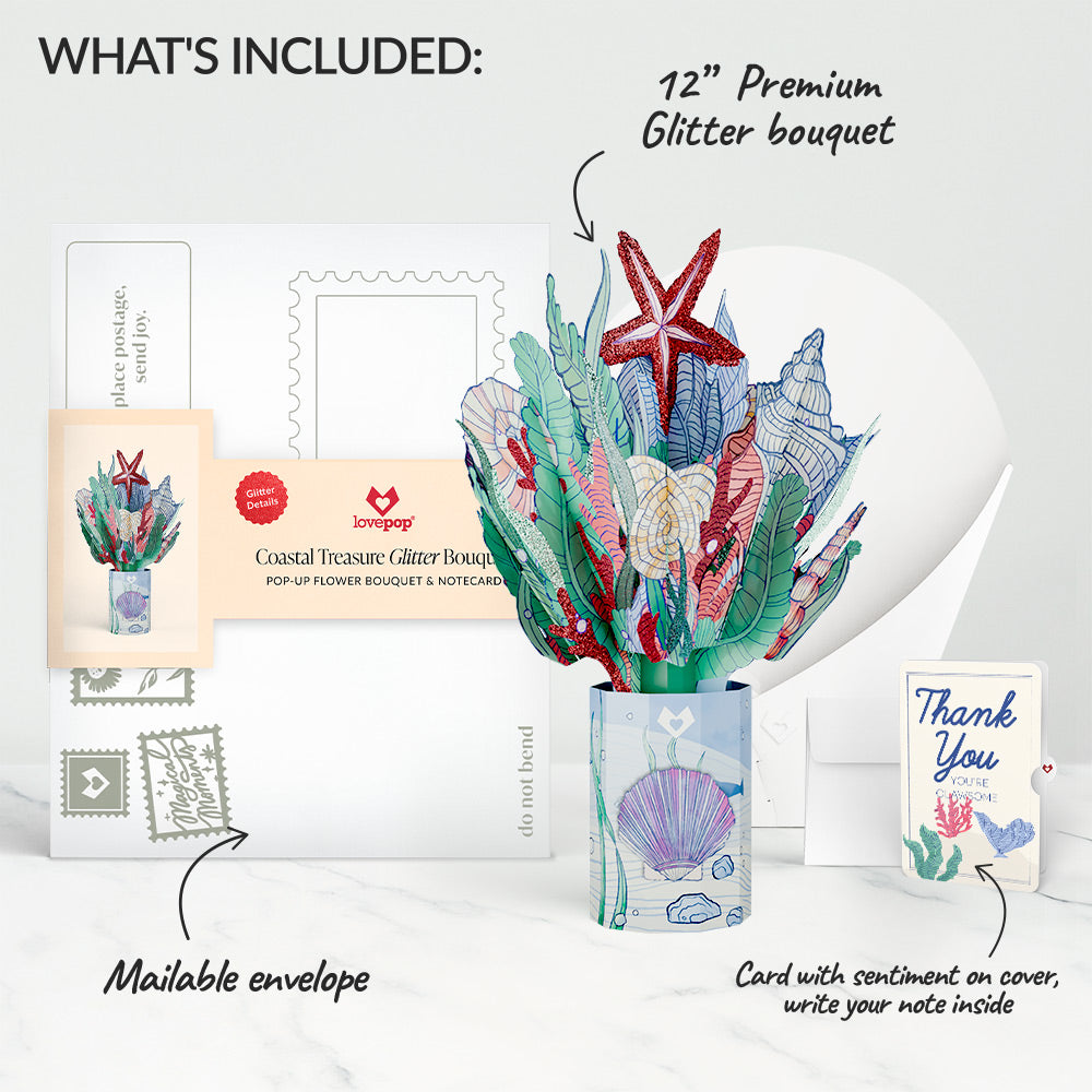 Coastal Treasure Thank You Glitter Bouquet and Sentiment Set