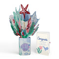 Coastal Treasure Congratulations Glitter Bouquet and Sentiment Set