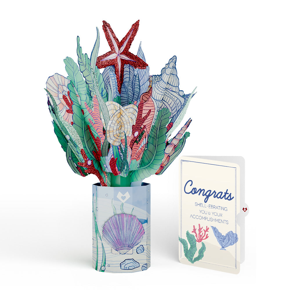 Coastal Treasure Congratulations Glitter Bouquet and Sentiment Set