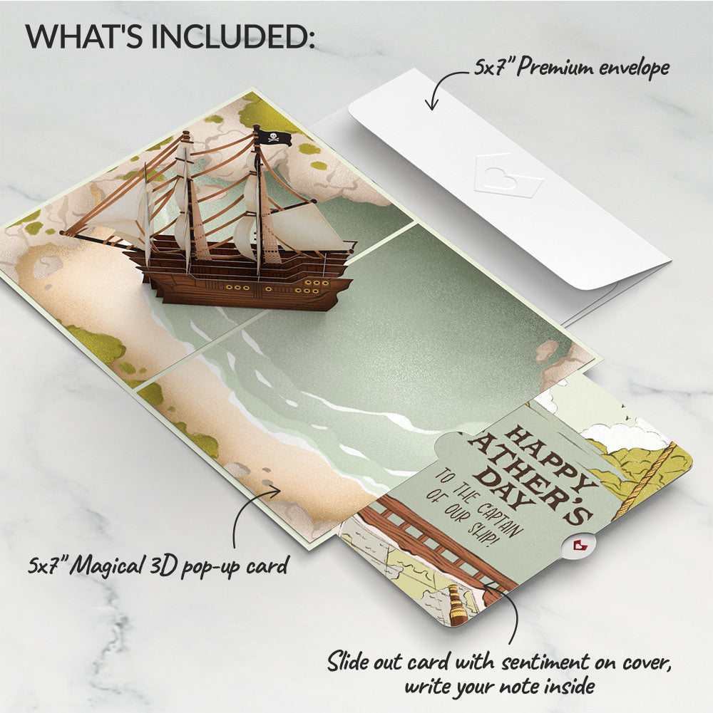 Pirate Ship Father’s Day Pop-Up Card and Sentiment Set for Dad
