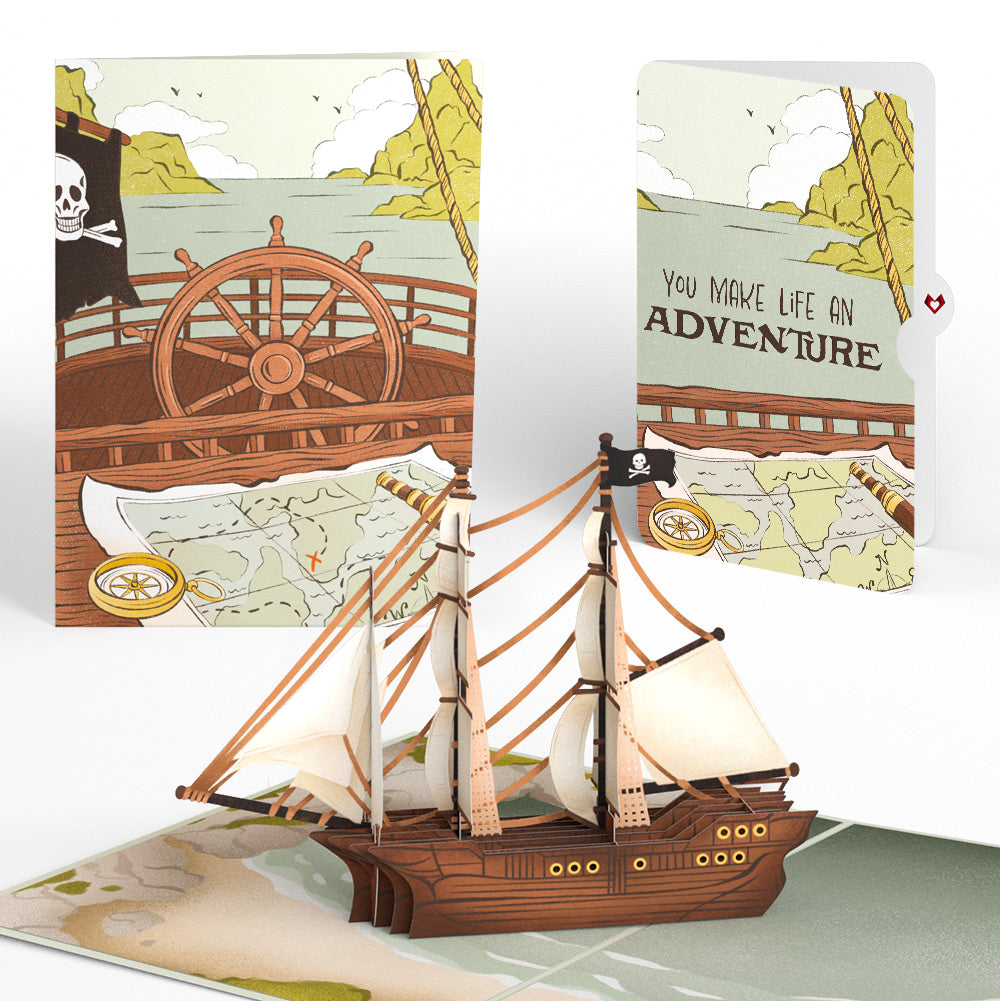 Pirate Ship Love Pop-Up Card and Sentiment Set