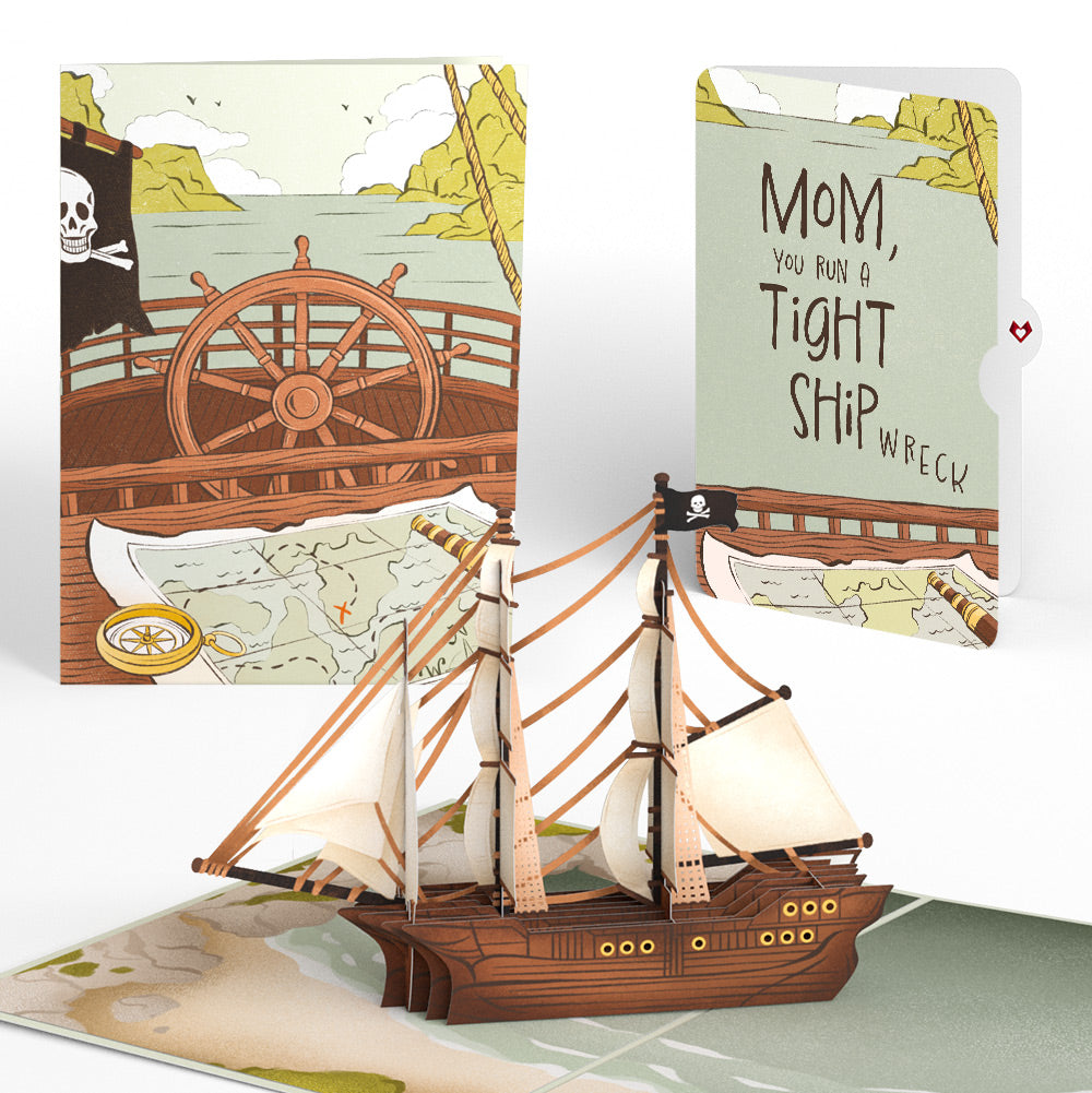 Pirate Ship Pop-Up Card and Sentiment Set for Mom