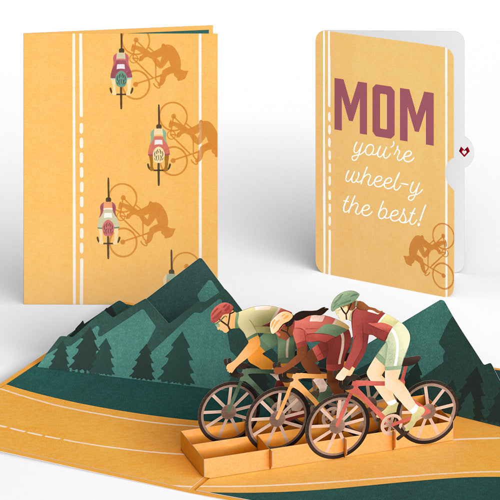 On the Ride Biking Pop-Up Card and Sentiment Set for Mom