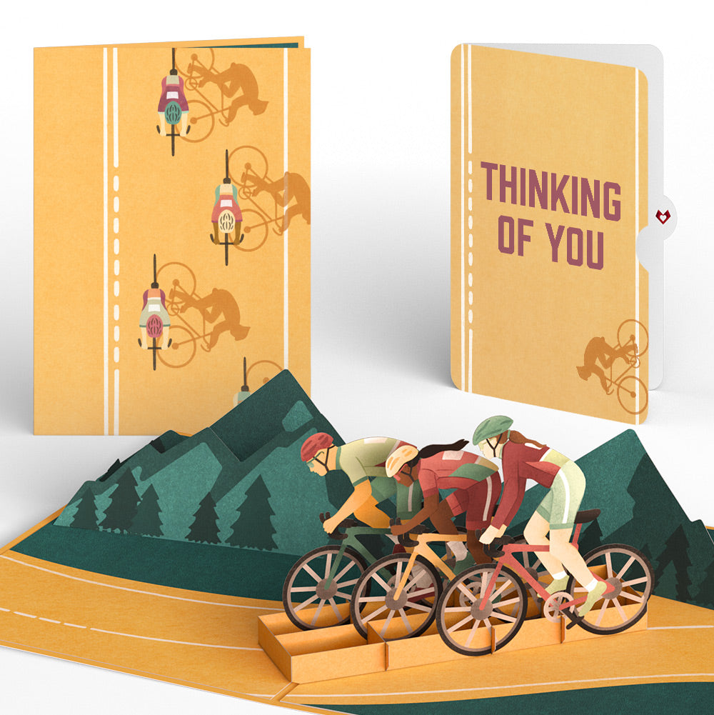 On the Ride Biking Thinking of You Pop-Up Card and Sentiment Set