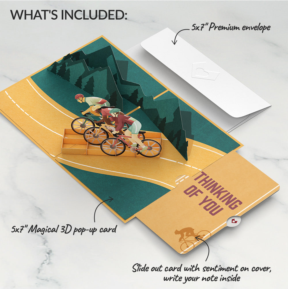 On the Ride Biking Thinking of You Pop-Up Card and Sentiment Set