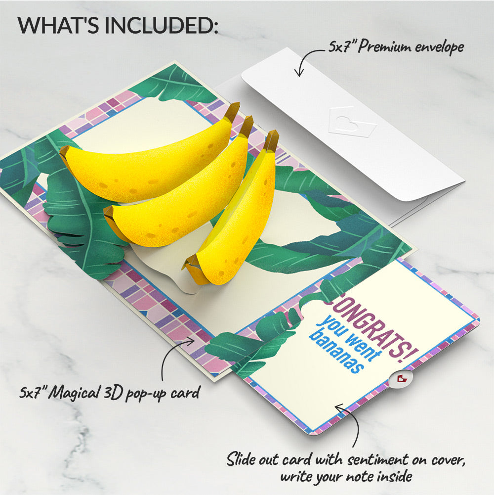 Tropical Bananas Congratulations Pop-Up Card and Sentiment Set