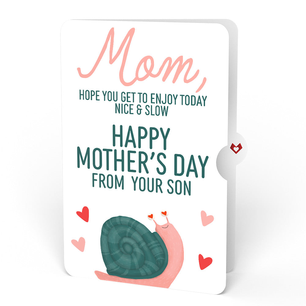 Love You Slow Much Snail Mother’s Day Pop-Up Card and Blushing Snail from Your Son Sentiment Set for Mom