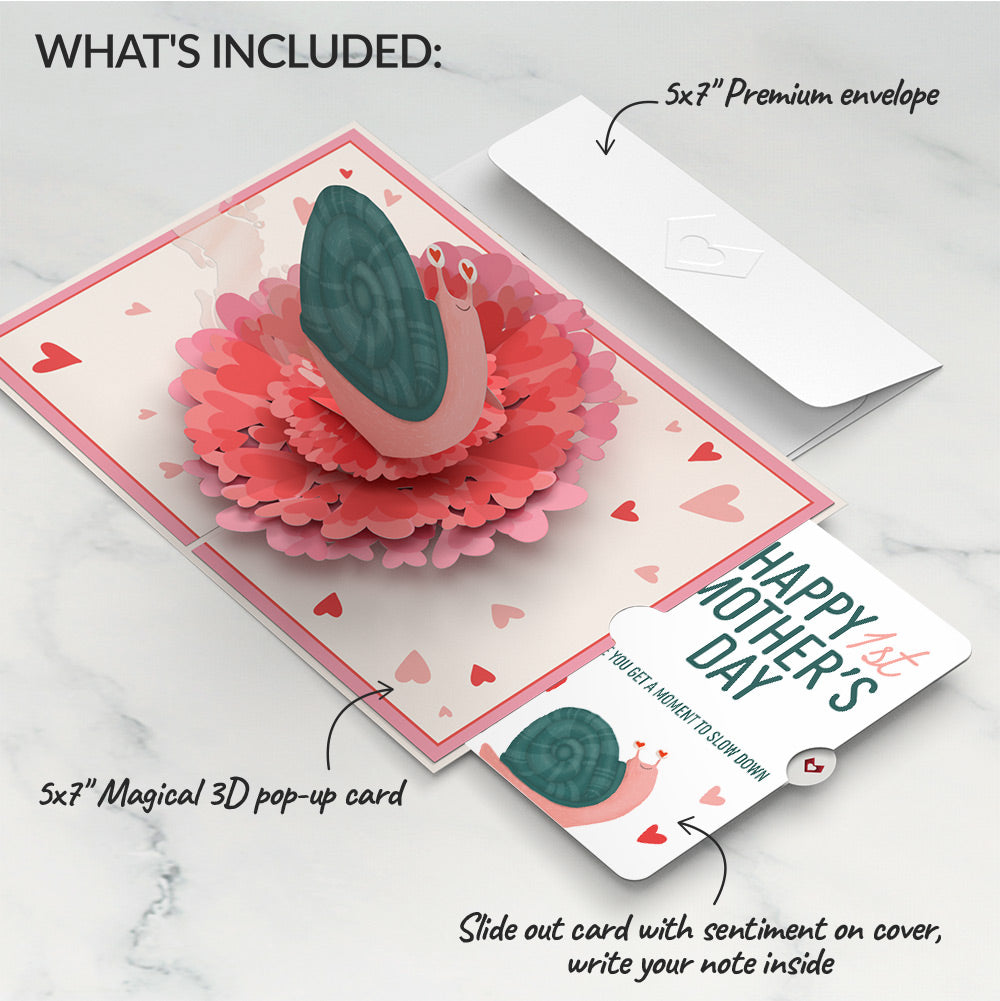 Love You Slow Much Snail 1st Mother’s Day Pop-Up Card and Sentiment Set for New Mom