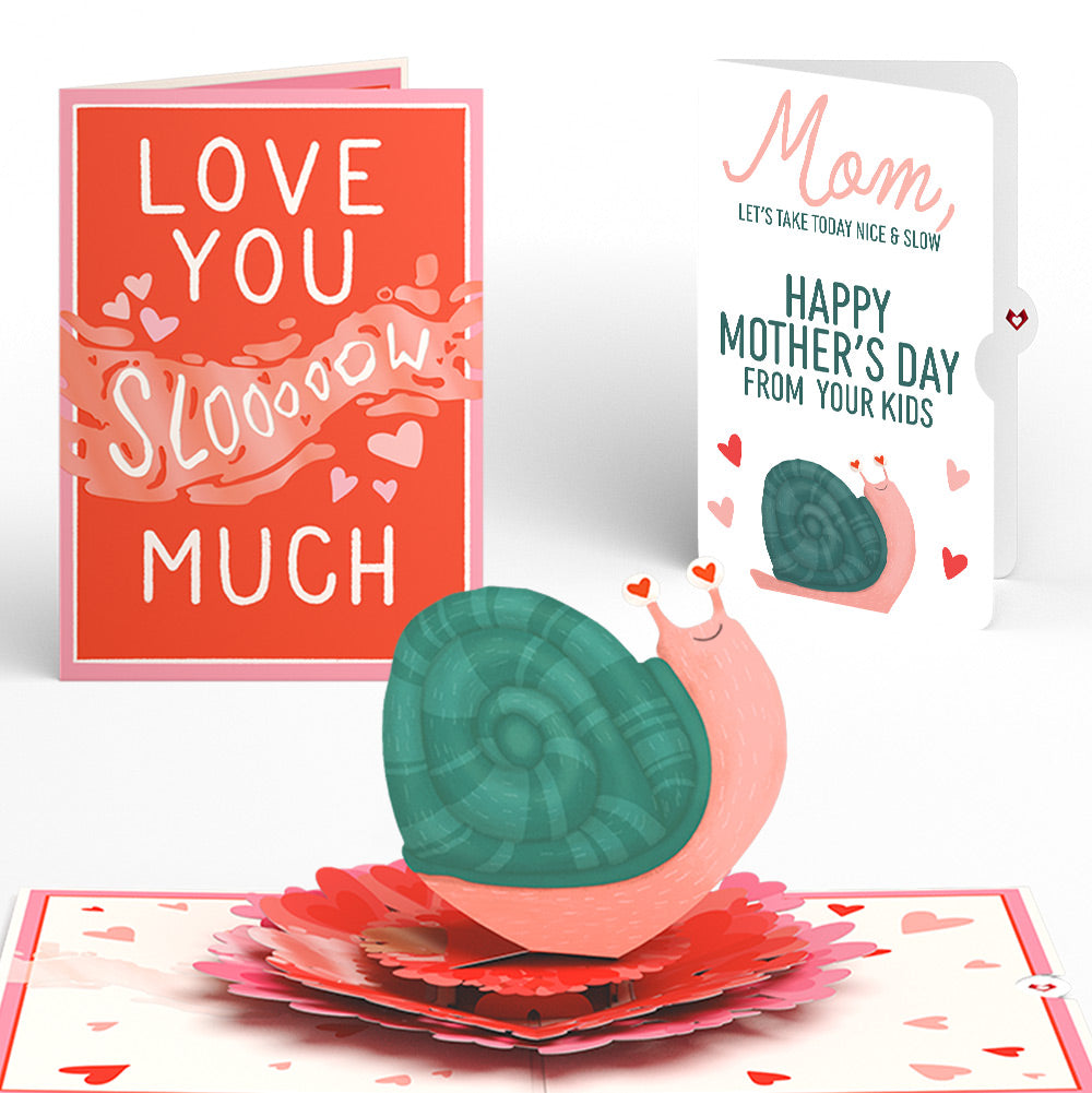 Love You Slow Much Snail Mother’s Day Pop-Up Card and Blushing Snail from Your Kids Sentiment Set for Mom