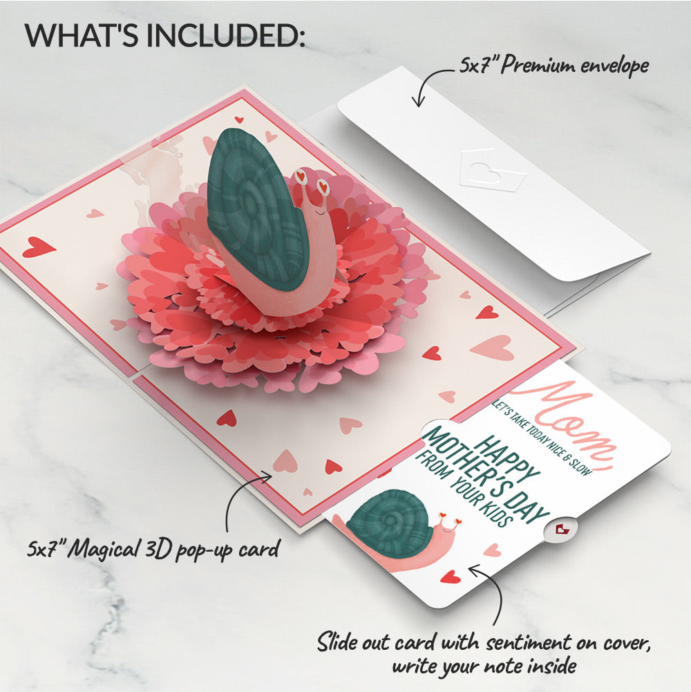 Love You Slow Much Snail Mother’s Day Pop-Up Card and Blushing Snail from Your Kids Sentiment Set for Mom