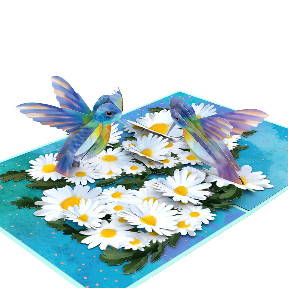 Daisy Patch Hummingbirds Birthday Pop-Up Card and Sentiment Set for Daughter