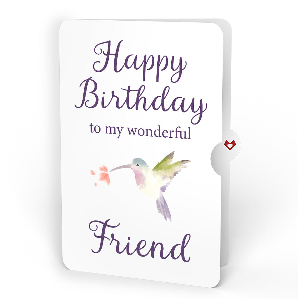Lupine Hummingbird Birthday Pop-Up Card and Sentiment Set for Friend