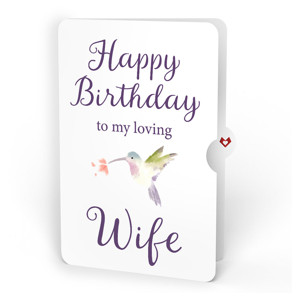 Lupine Hummingbird Birthday Pop-Up Card and Sentiment Set for Wife