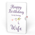 Lupine Hummingbird Birthday Pop-Up Card and Sentiment Set for Wife