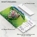 Lupine Hummingbird Birthday Pop-Up Card and Sentiment Set for Wife