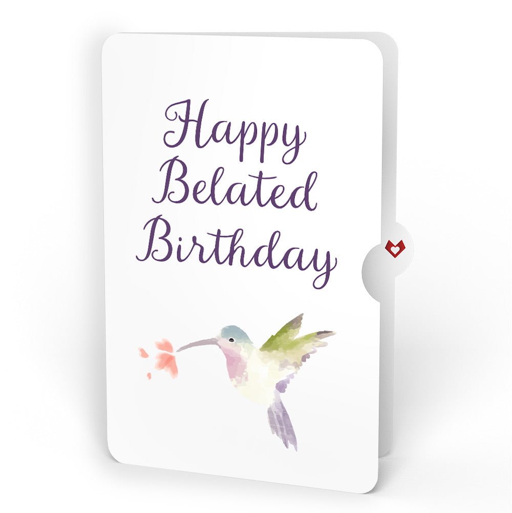 Lupine Hummingbird Belated Birthday Pop-Up Card and Sentiment Set
