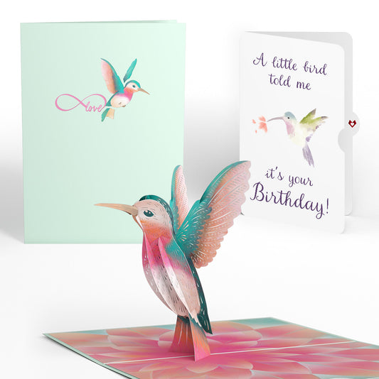 Lovely Hummingbird Birthday Pop-Up Card and A Little Hummingbird Kisses Sentiment Set