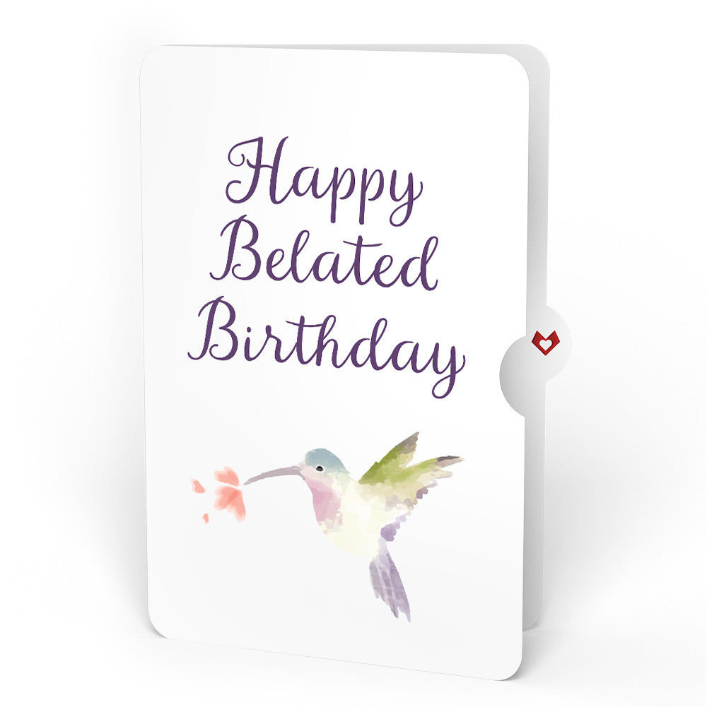 Lovely Hummingbird Belated Birthday Pop-Up Card and Sentiment Set