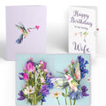 Love in Bloom Hummingbird Birthday Pop-Up Card and Sentiment Set for Wife