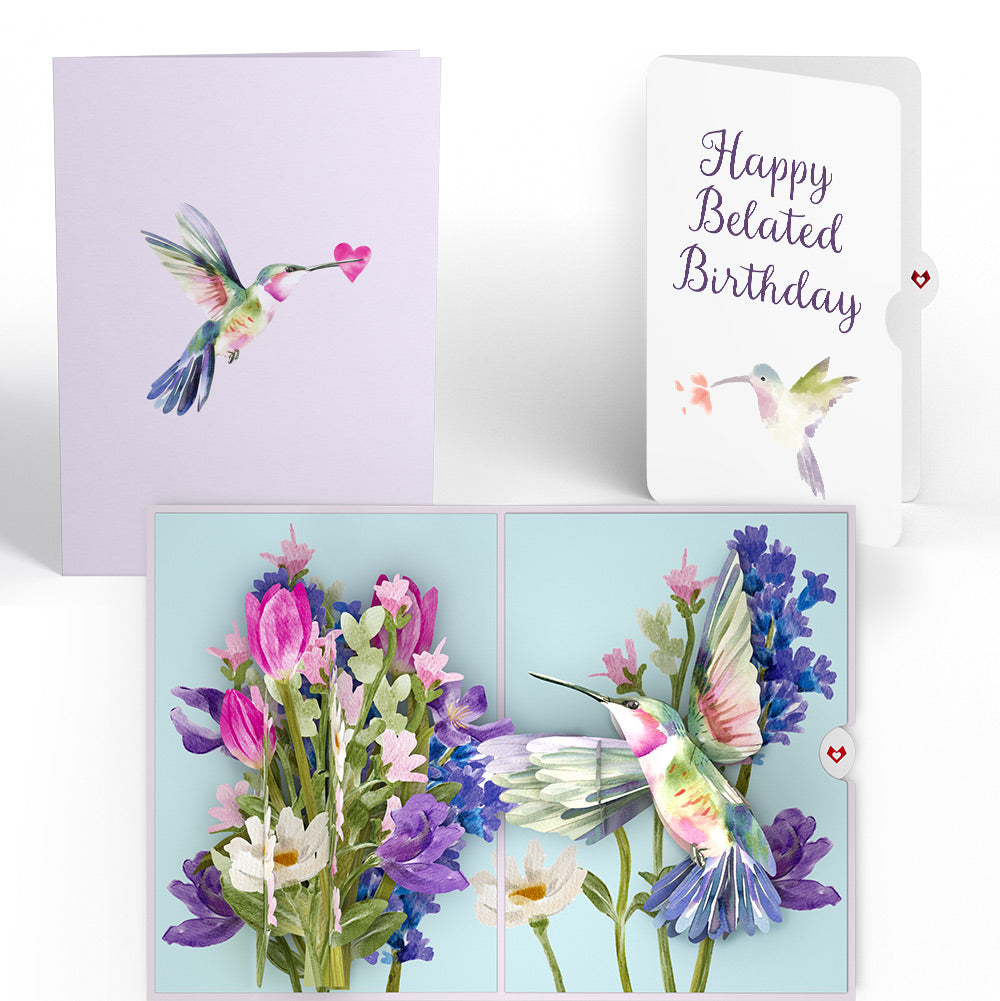 Love in Bloom Hummingbird Belated Birthday Pop-Up Card and Sentiment Set