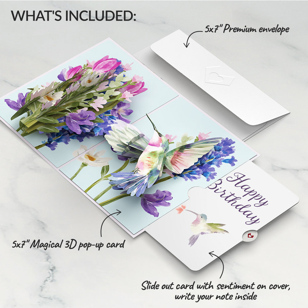 Love in Bloom Hummingbird Birthday Pop-Up Card and Hummingbird Kisses Sentiment Set