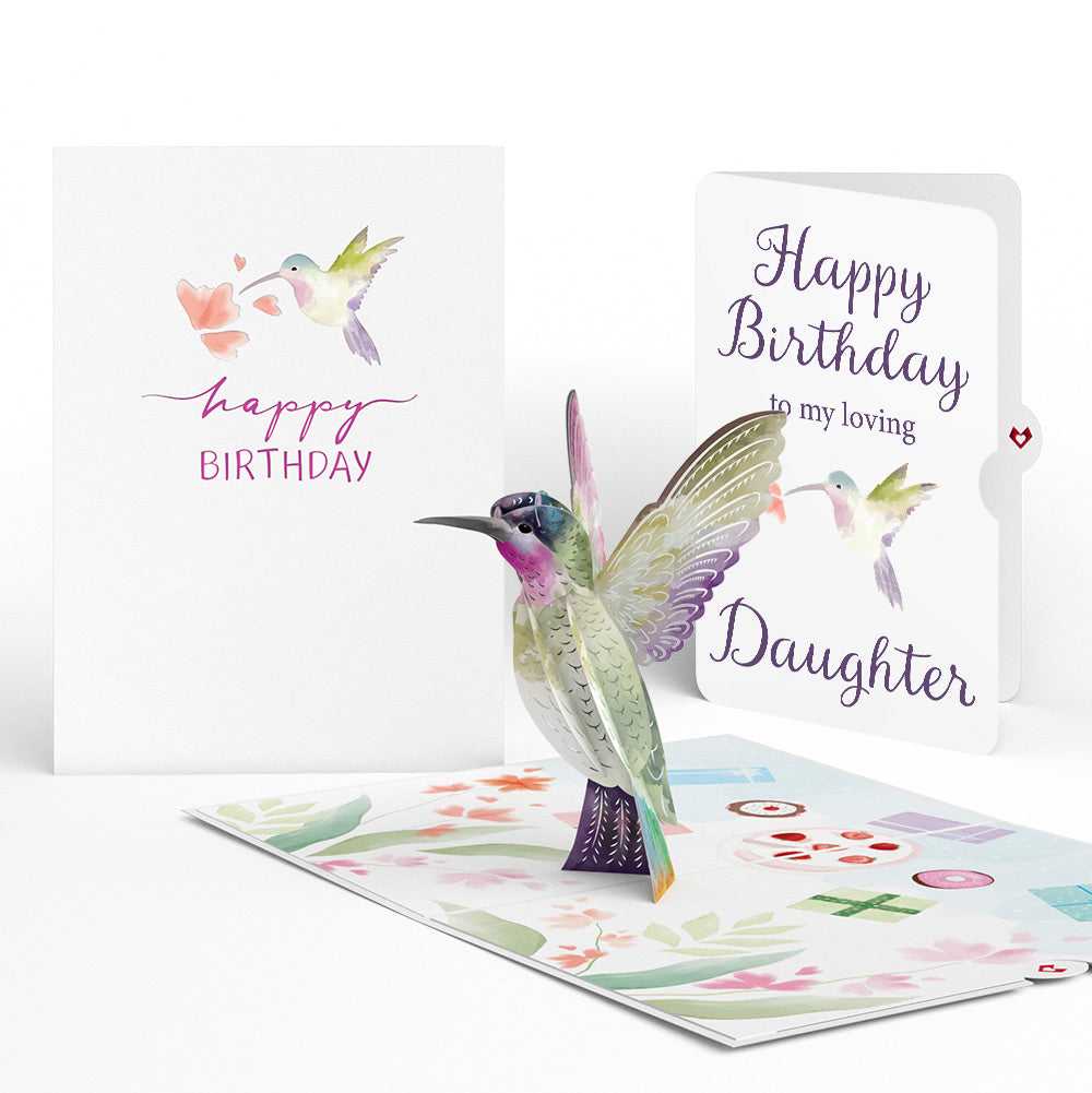 Hummingbird Birthday Pop-Up Card and Sentiment Set for Daughter
