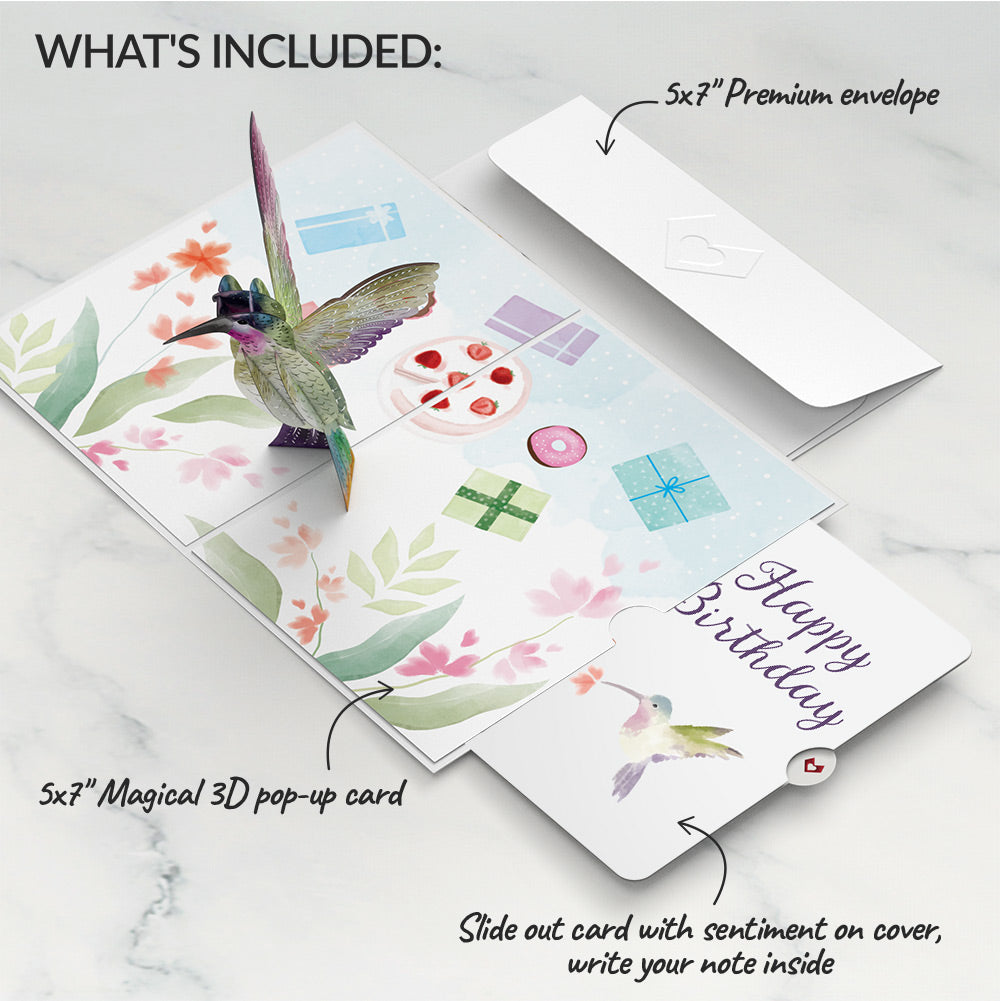 Hummingbird Birthday Pop-Up Card and Sentiment Set