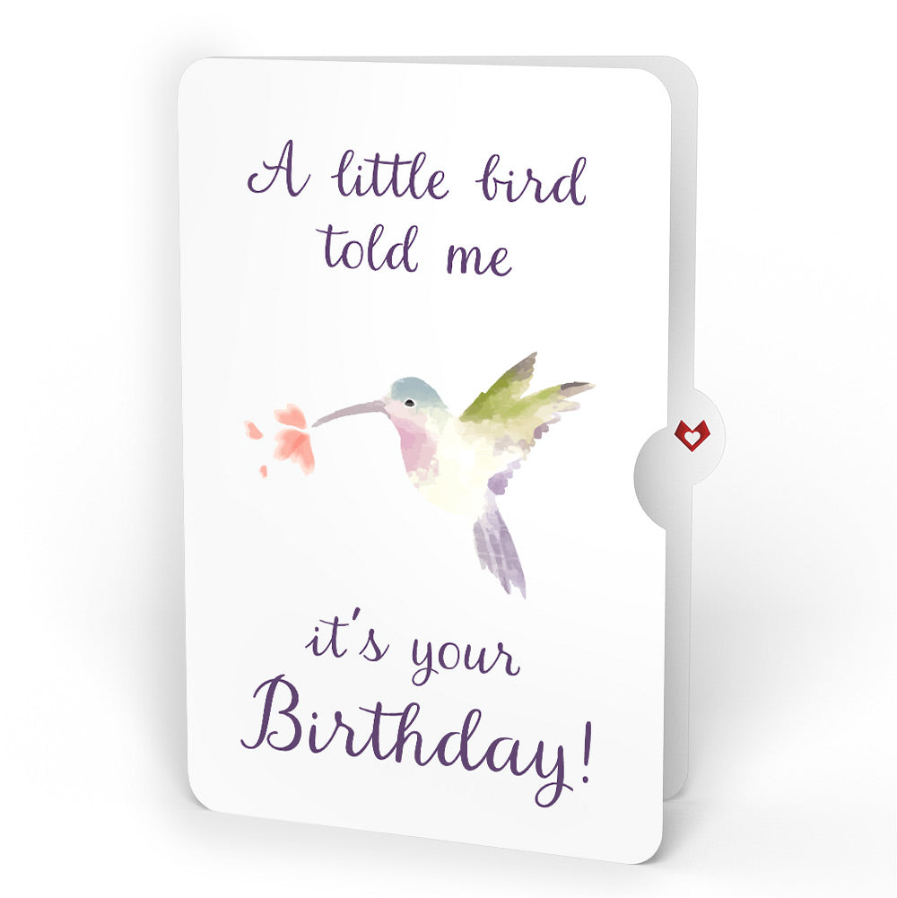 Serene Hummingbird Birthday HeartFelt Charm Card™ and A Little Hummingbird Kisses Sentiment Set