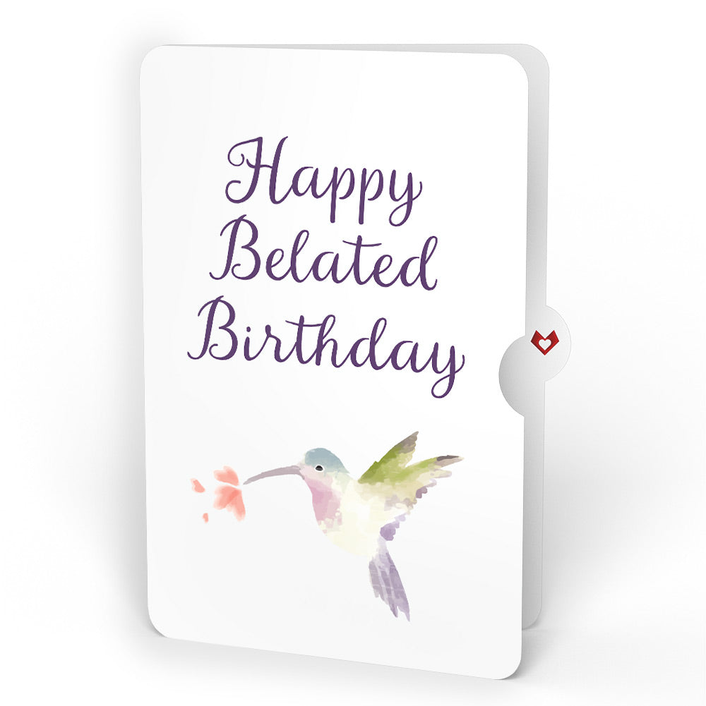Serene Hummingbird Belated Birthday HeartFelt Charm Card™ and Sentiment Set