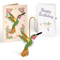 Serene Hummingbird Birthday HeartFelt Charm Card™ and Sentiment Set