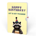 Go Feral Raccoon Birthday Pop-Up Card and Party Raccoon Let's Get Trashed Sentiment Set