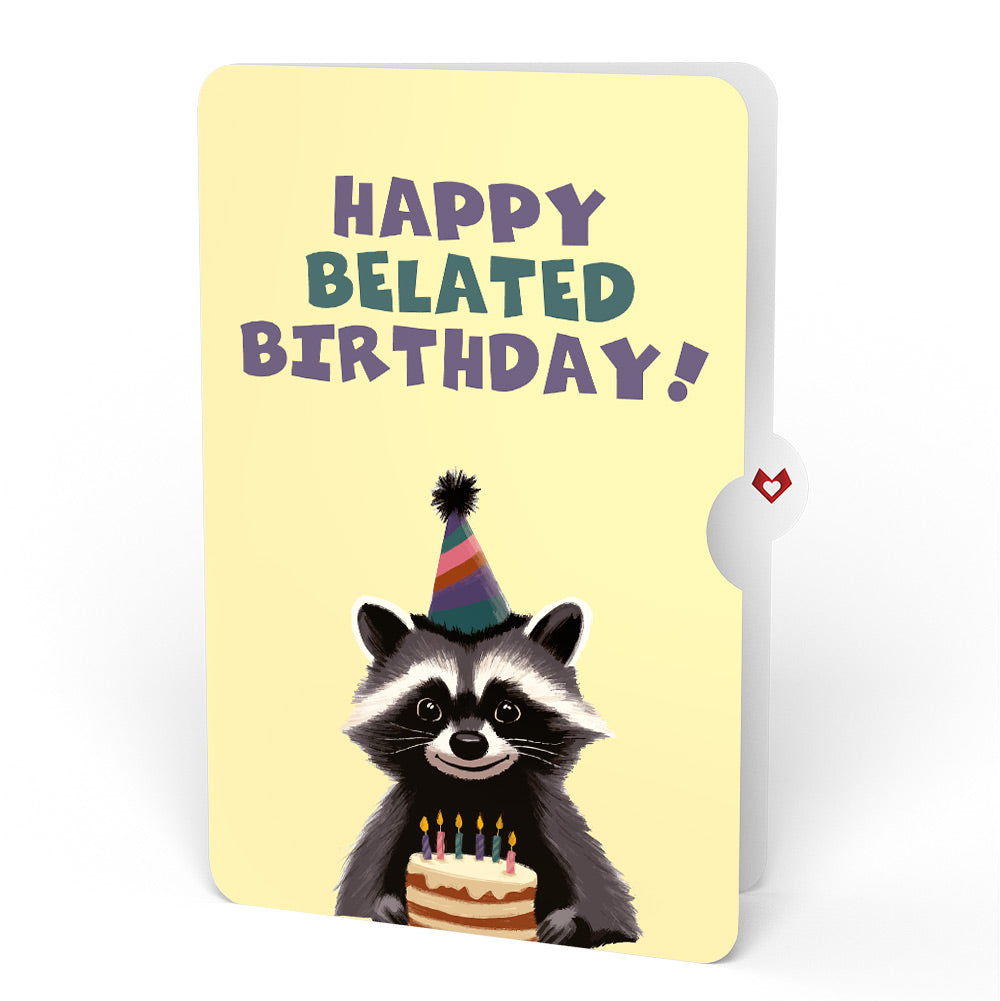 Go Feral Raccoon Belated Birthday Pop-Up Card and Sentiment Set