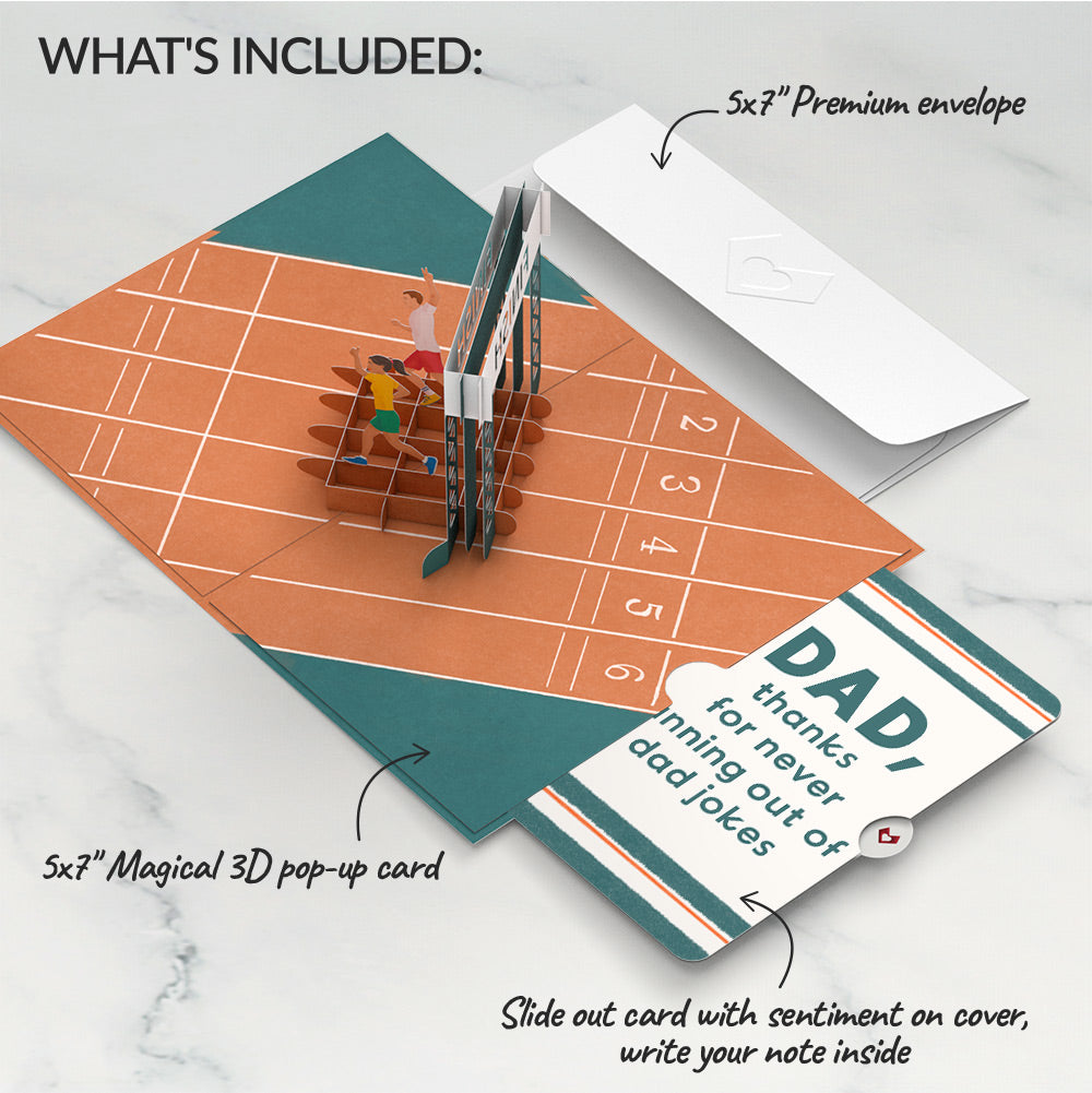 Race Day Running Pop-Up Card and Sentiment Set for Dad