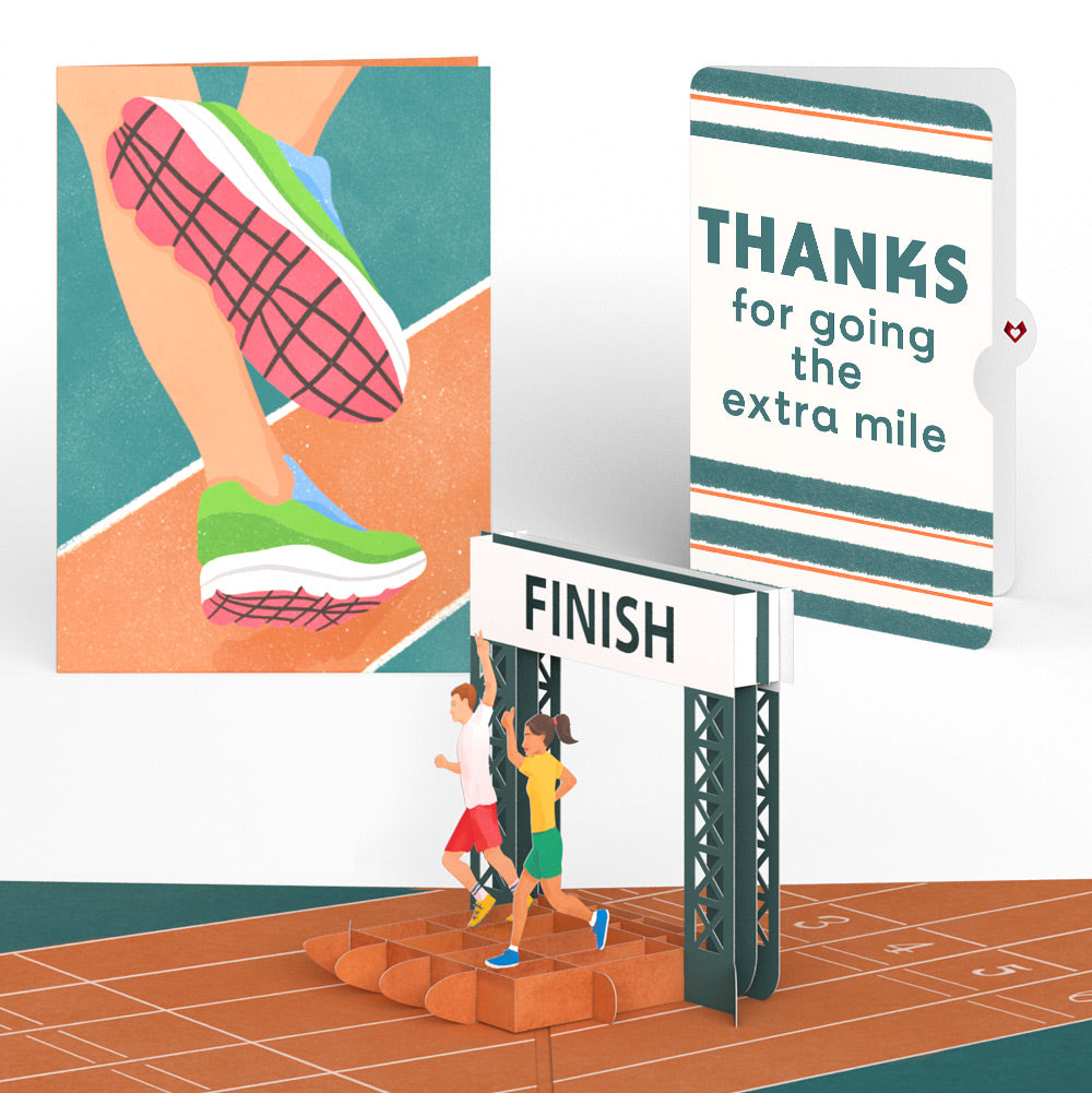 Race Day Running Thank You Pop-Up Card and Sentiment Set
