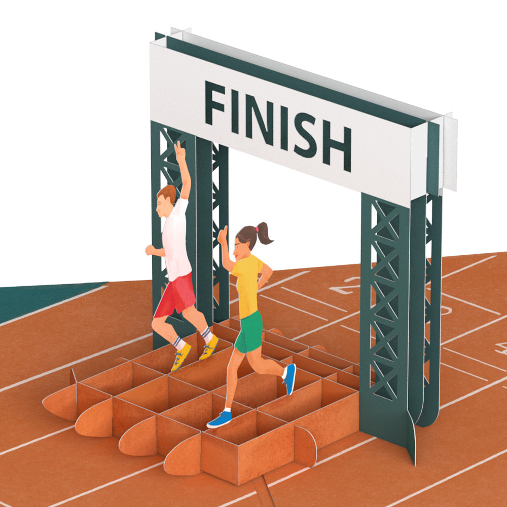 Race Day Running Thank You Pop-Up Card and Sentiment Set