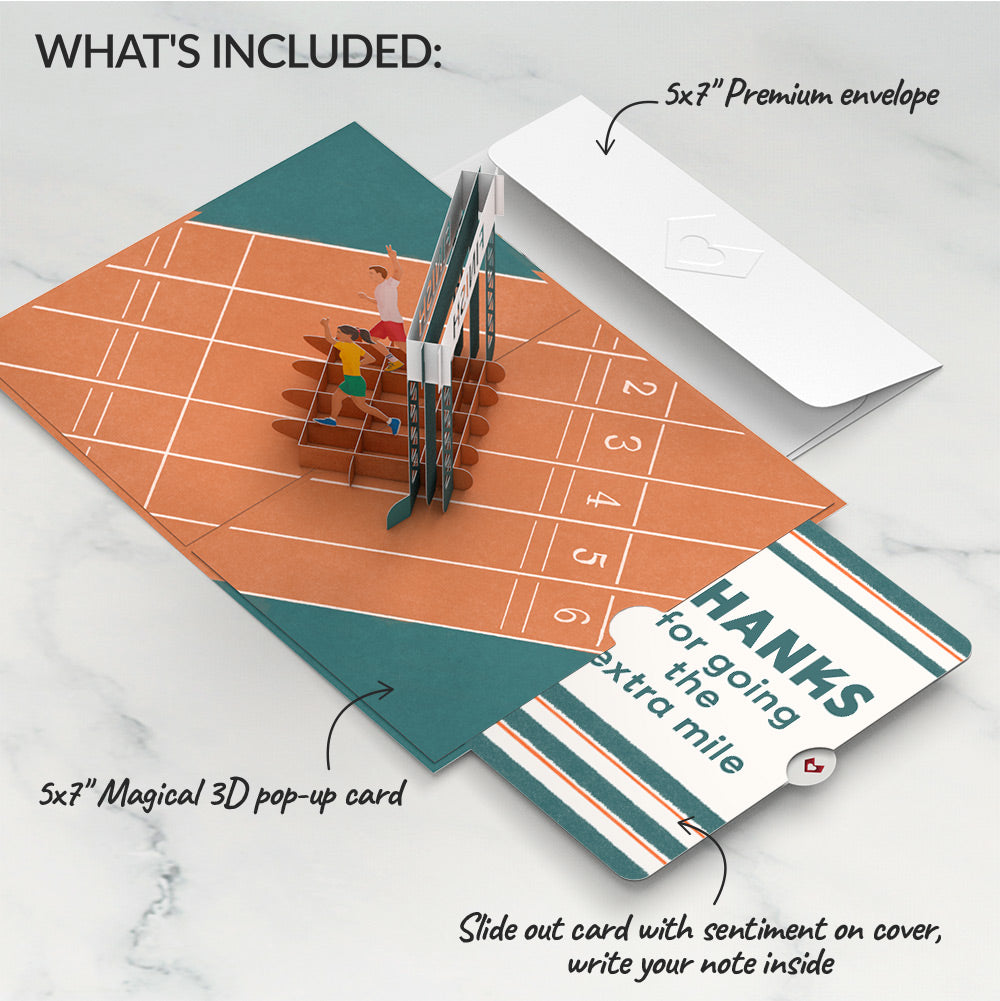 Race Day Running Thank You Pop-Up Card and Sentiment Set