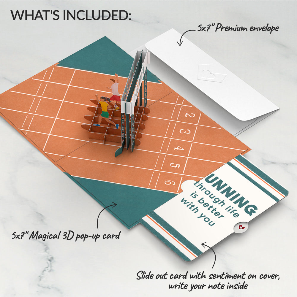 Race Day Running Love Pop-Up Card and Sentiment Set