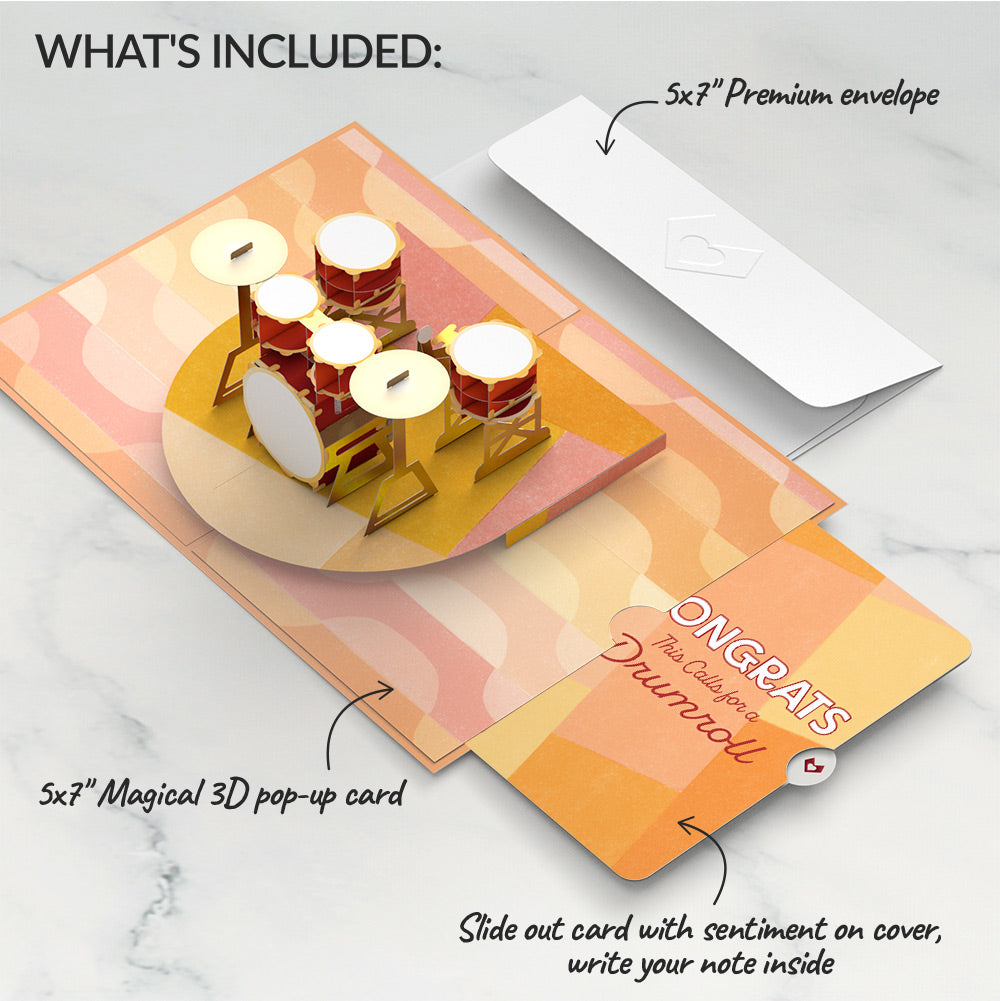 Drum Kit Congratulations Pop-Up Card and Sentiment Set