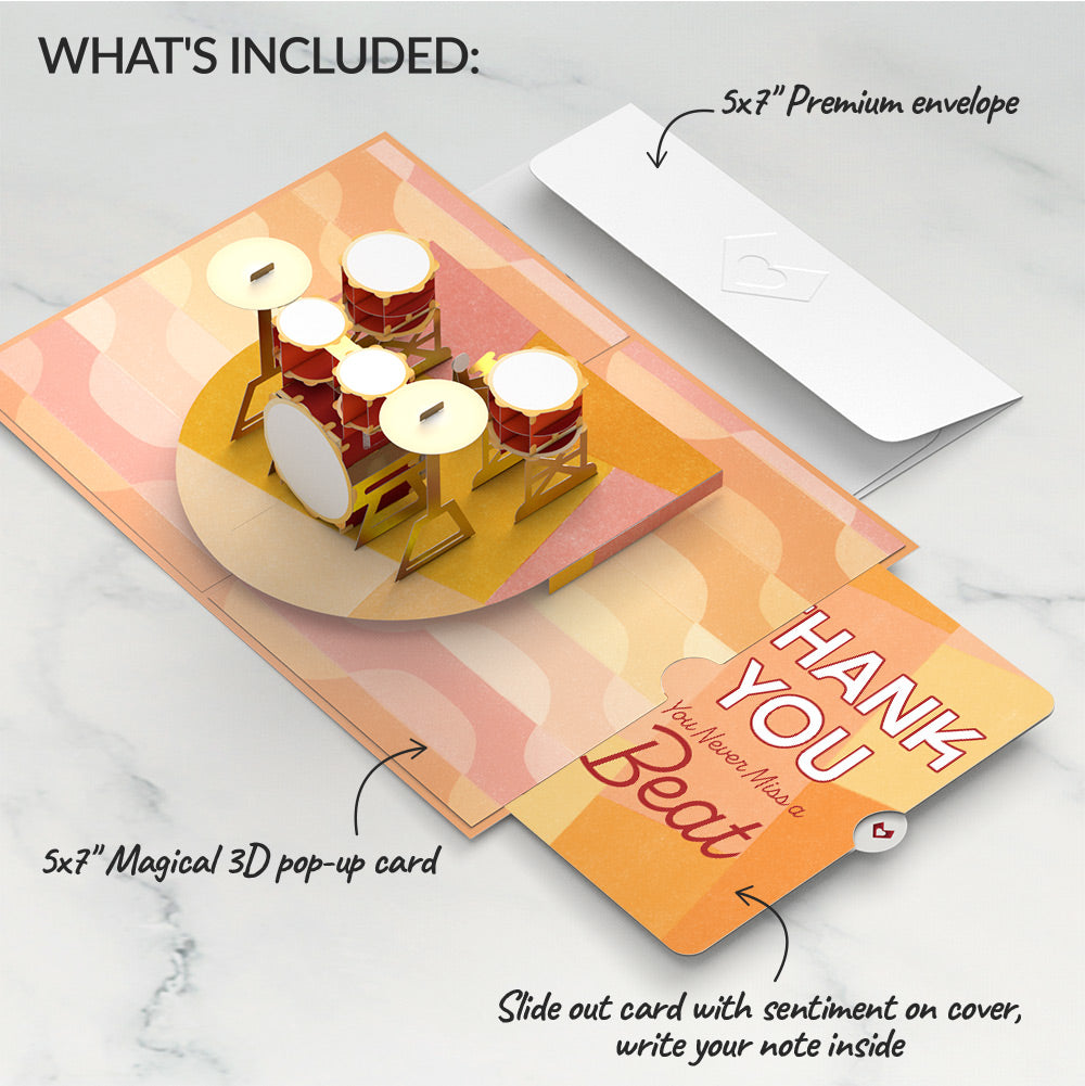 Drum Kit Thank You Pop-Up Card and Sentiment Set