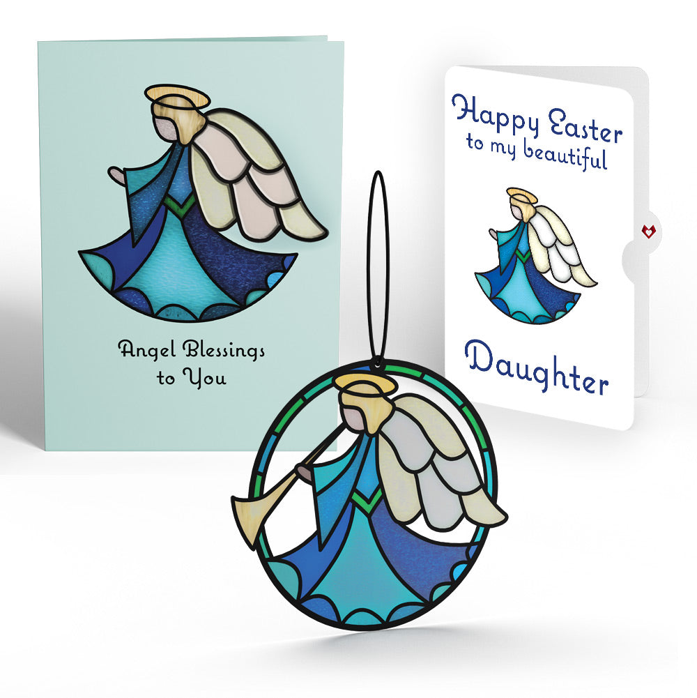 Angel Blessings to You Easter Suncatcher Card and Sentiment Set for Daughter