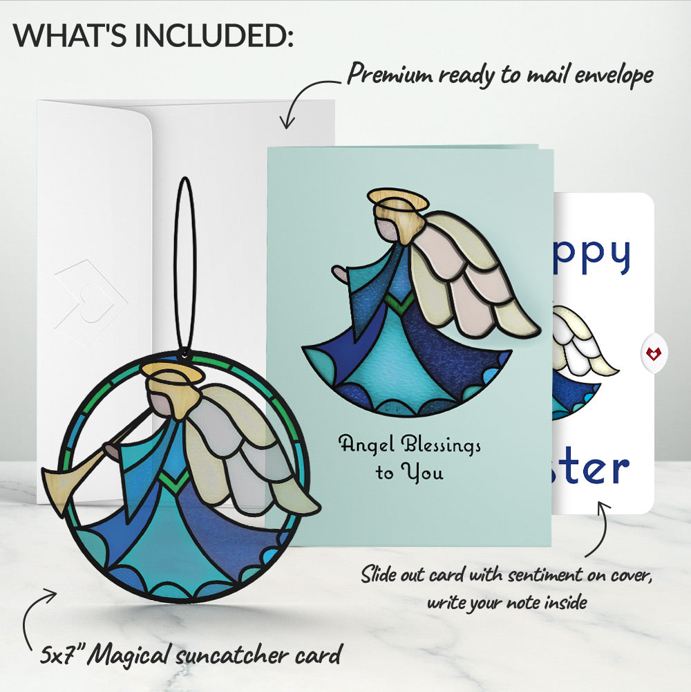 Angel Blessings to You Easter Suncatcher Card and Sentiment Set