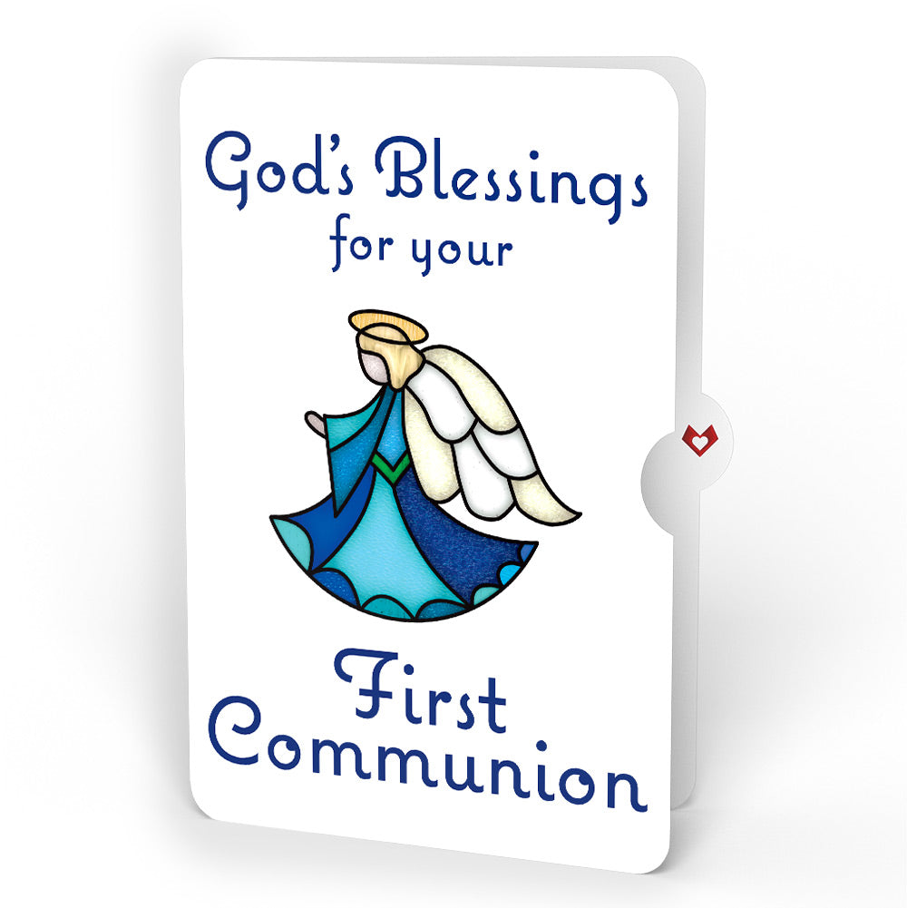 Angel Blessings to You First Communion Suncatcher Card and Sentiment Set