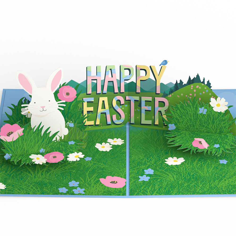 Happy Easter Spring Meadow Pop-Up Card and Sentiment Set for Kid
