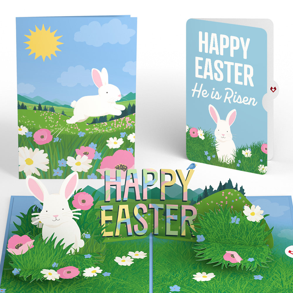 Happy Easter Spring Meadow Pop-Up Card and Sentiment Set