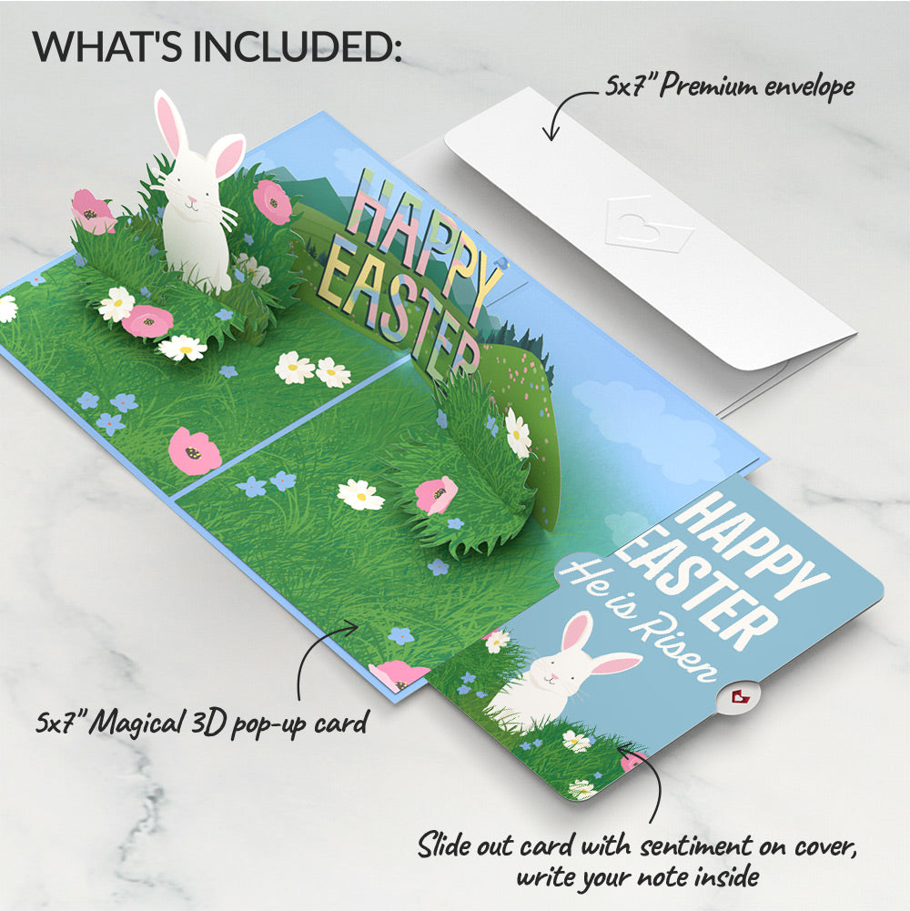 Happy Easter Spring Meadow Pop-Up Card and Sentiment Set